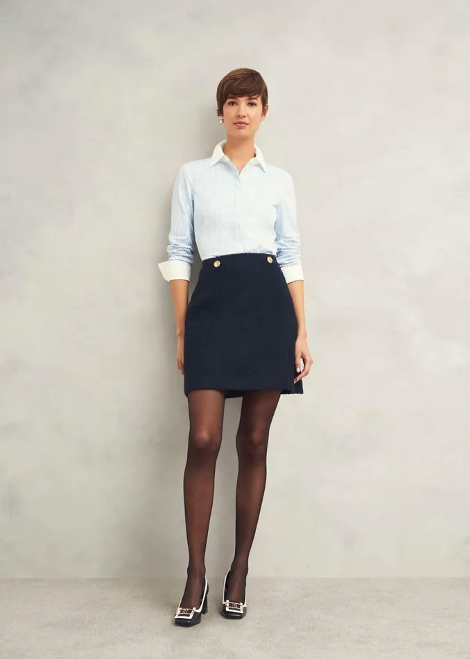 Women Skirts Hobbs Marie Skirt With Wool Navy