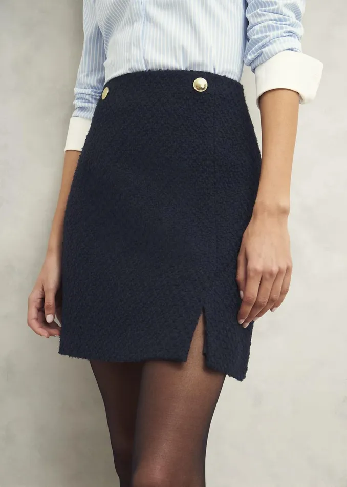 Women Skirts Hobbs Marie Skirt With Wool Navy