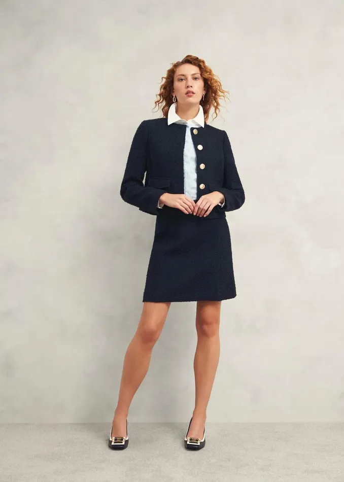 Women Skirts Hobbs Marie Skirt With Wool Navy