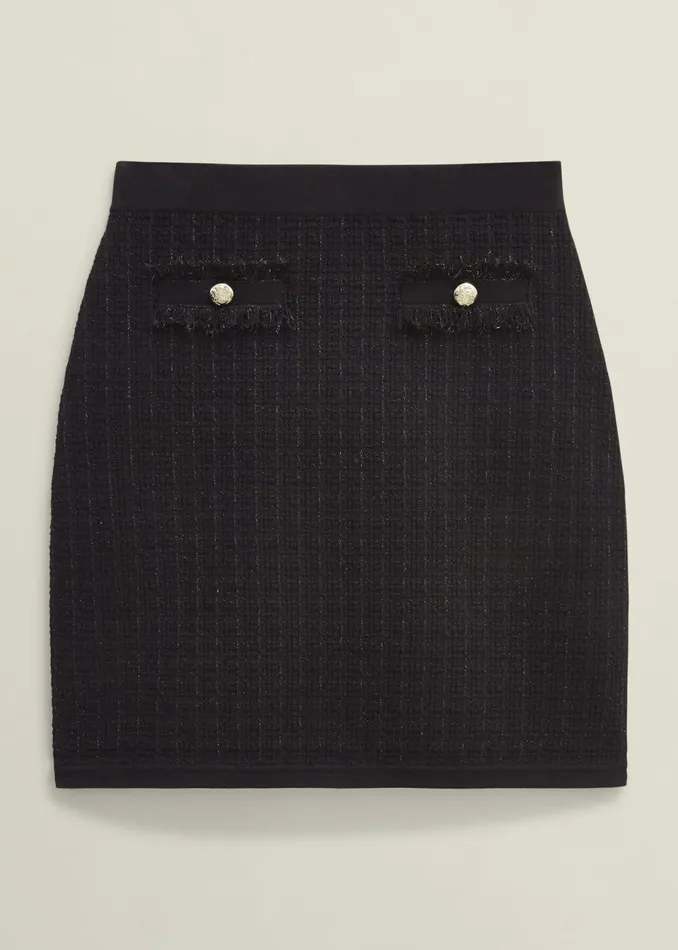 Women Skirts Hobbs Sairey Sparkle Knitted Skirt Black