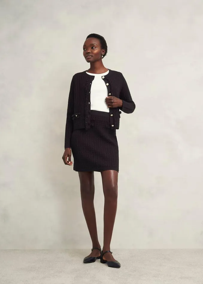 Women Skirts Hobbs Sairey Sparkle Knitted Skirt Black