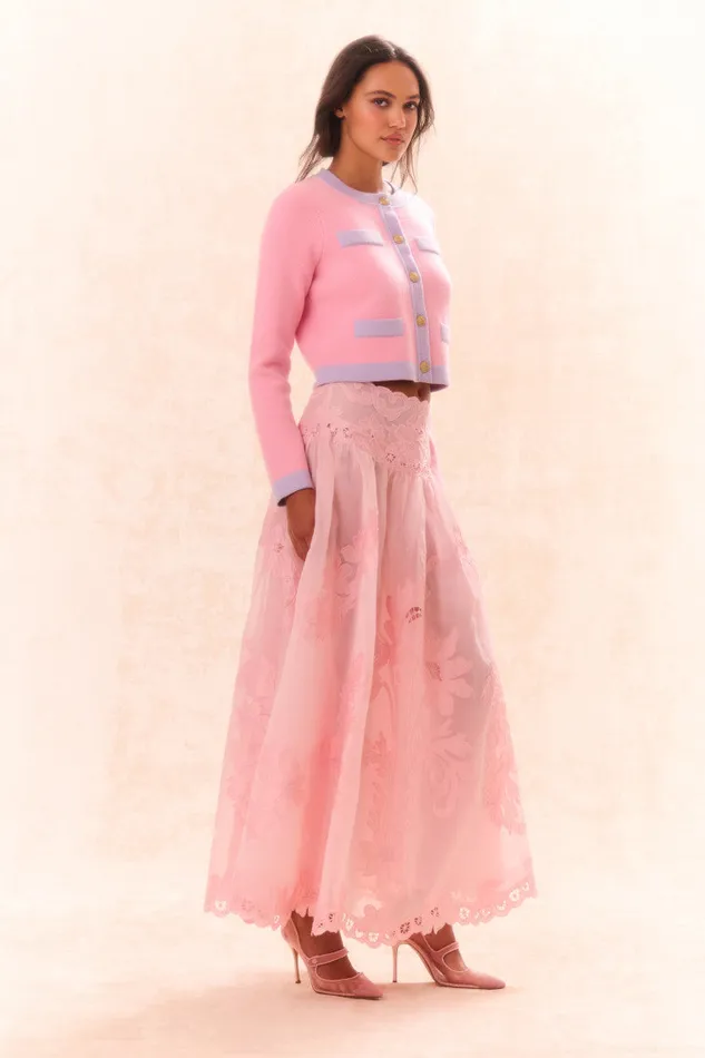 Women Skirts LoveShackFancy Burano Bouquet Applique Embroidered Maxi Skirt Pamela Pink Women Skirts LoveShackFancy Burano Bouquet Applique Embroidered Maxi Skirt Pamela Pink