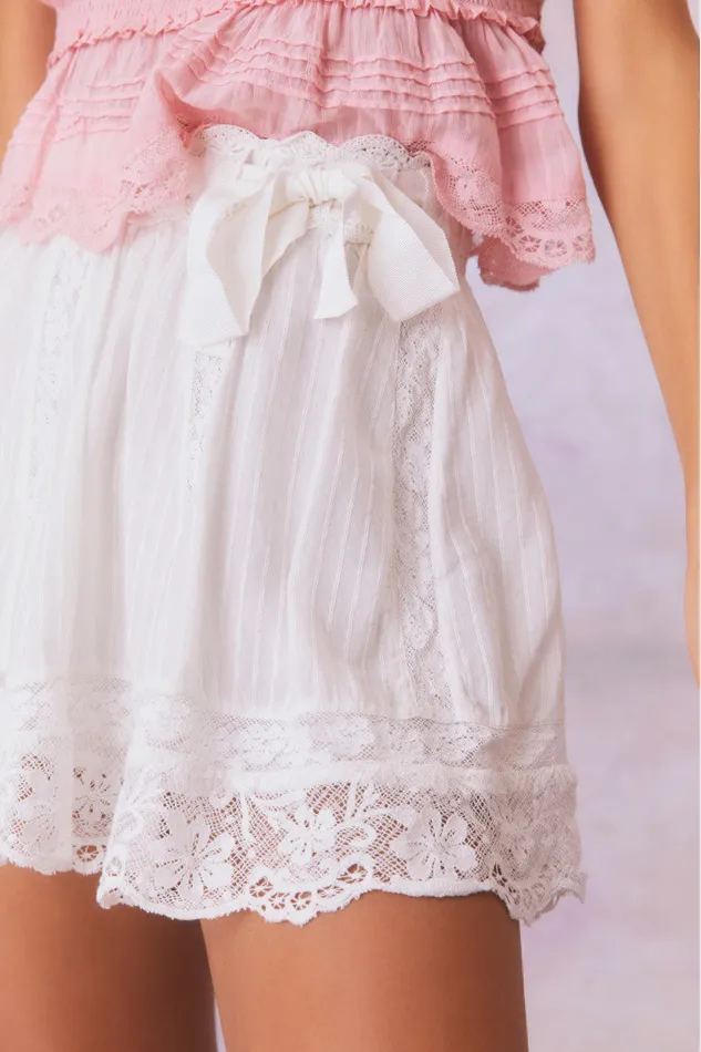 Women Skirts LoveShackFancy Matera Skirt True White Women Skirts LoveShackFancy Matera Skirt True White