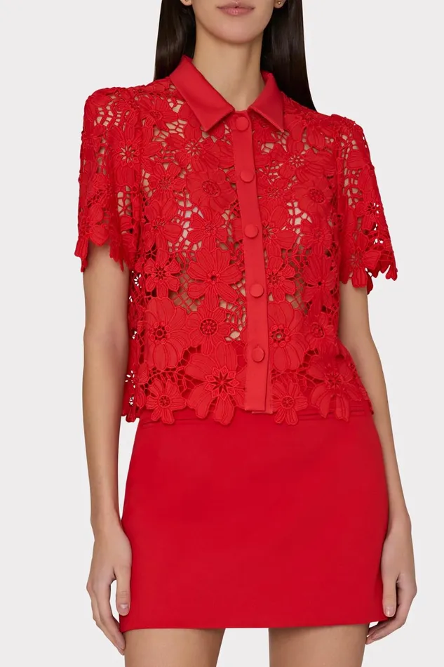 Women Skirts Milly Lizzy Cady Mini Skirt Red