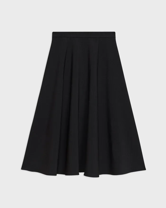 Women Skirts Theory Full Midi Skirt In Crepe Black