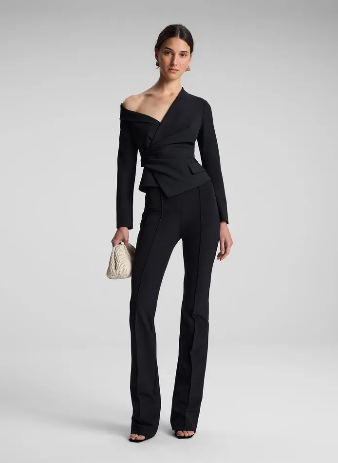 Women Skyla Asymmetric Top Black ALC Tops