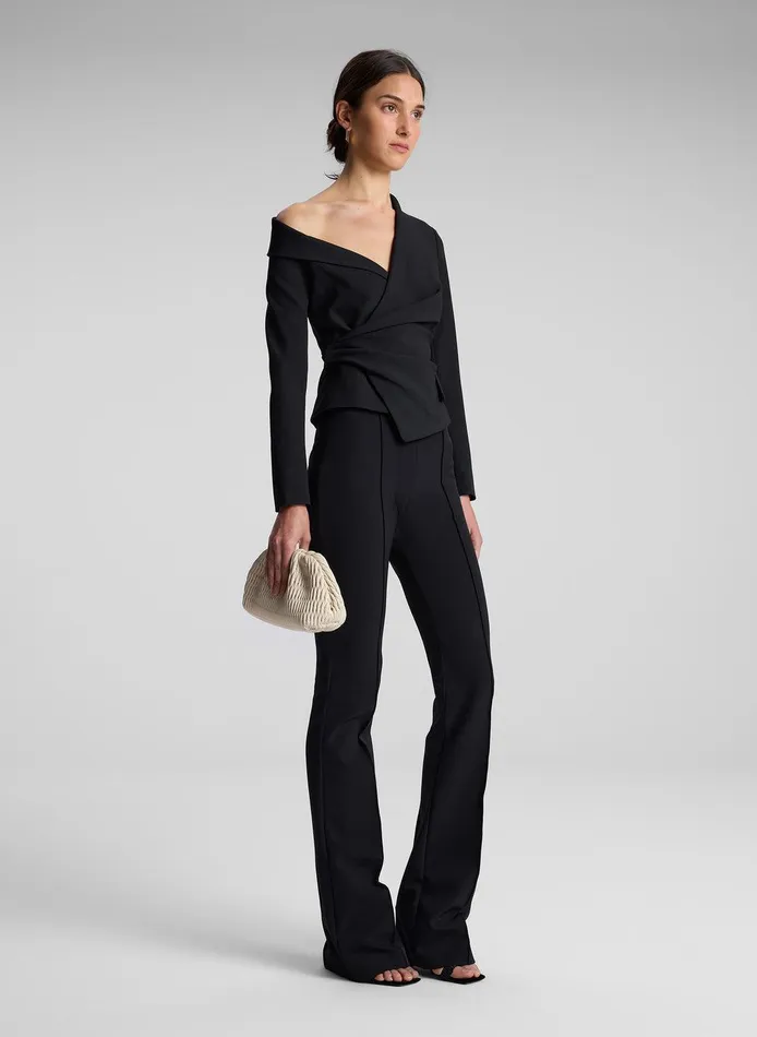 Women Skyla Asymmetric Top Black ALC Tops