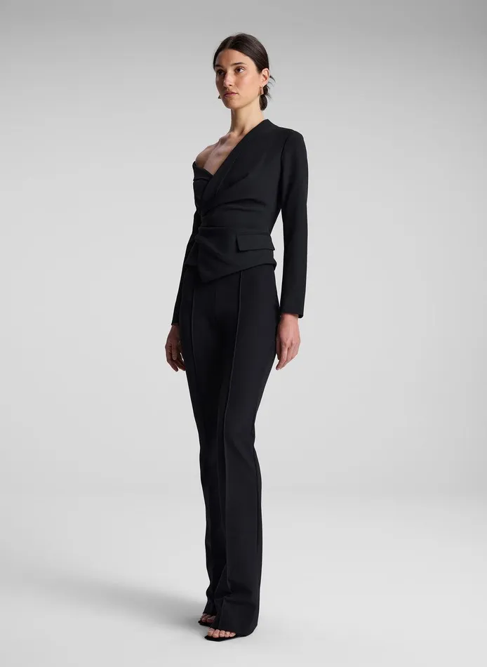 Women Skyla Asymmetric Top Black ALC Tops