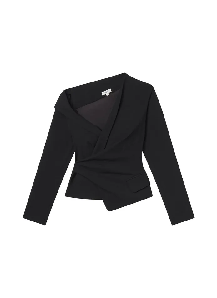 Women Skyla Asymmetric Top Black ALC Tops