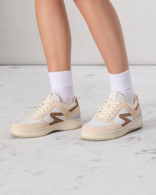 Women Sneakers Rag and Bone Retro Tennis Sneaker White Cinnamon