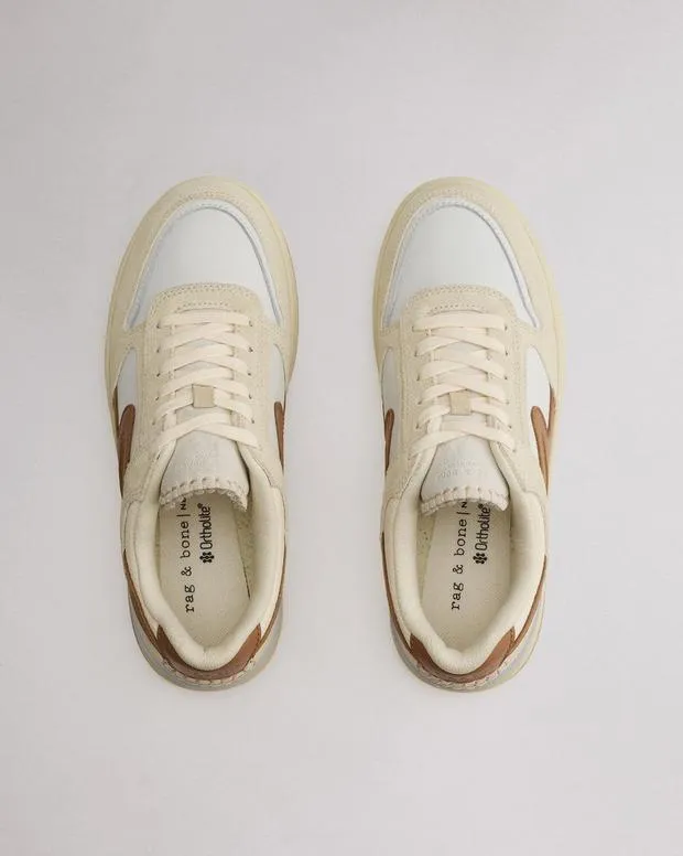 Women Sneakers Rag and Bone Retro Tennis Sneaker White Cinnamon