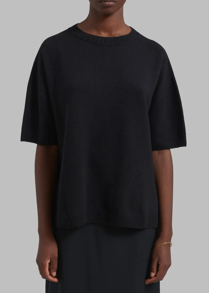 Women Sofie Wool Blend Knit Top 8211 Black The Frankie Shop Knitwear