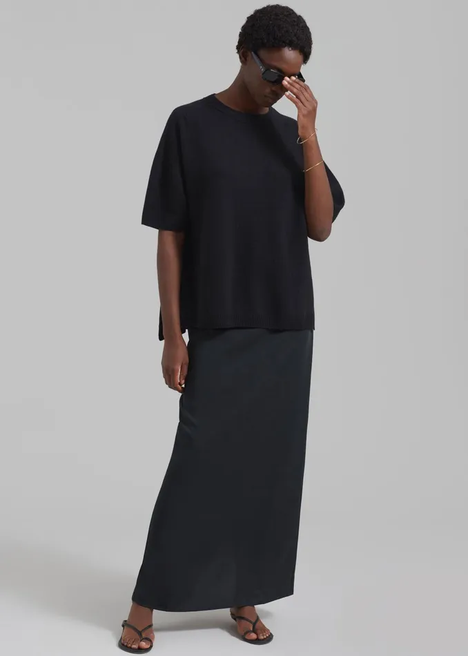 Women Sofie Wool Blend Knit Top 8211 Black The Frankie Shop Knitwear