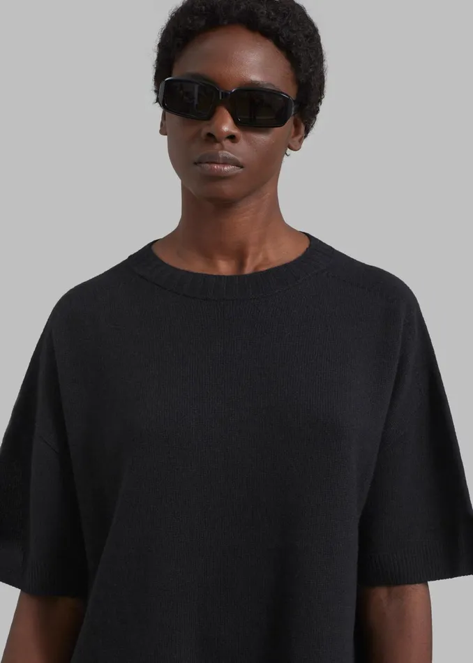 Women Sofie Wool Blend Knit Top 8211 Black The Frankie Shop Knitwear