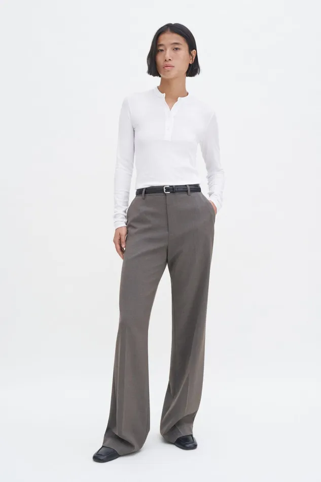 Women Soft Rib Henley White Filippa K Tops