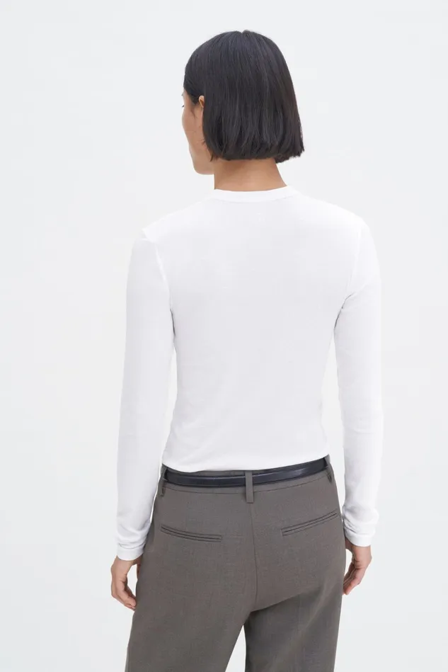 Women Soft Rib Henley White Filippa K Tops