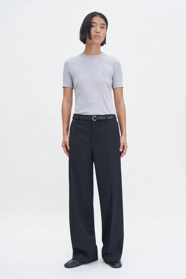 Women Soft Rib Tee Light Grey Melange Filippa K Tops