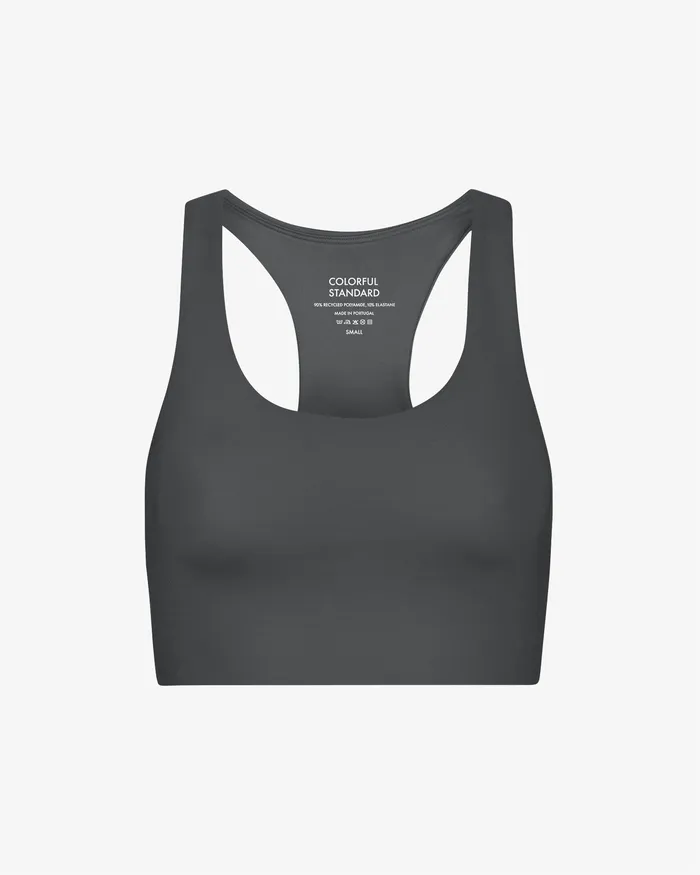 Women Sports Bras Colorfulstandard Active Cropped Bra 8211 Lava Grey
