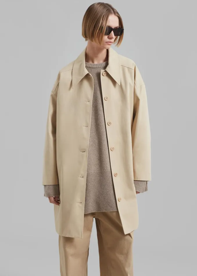 Women Stevie Peacoat 8211 Beige The Frankie Shop Outerwear