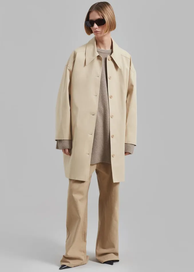Women Stevie Peacoat 8211 Beige The Frankie Shop Outerwear
