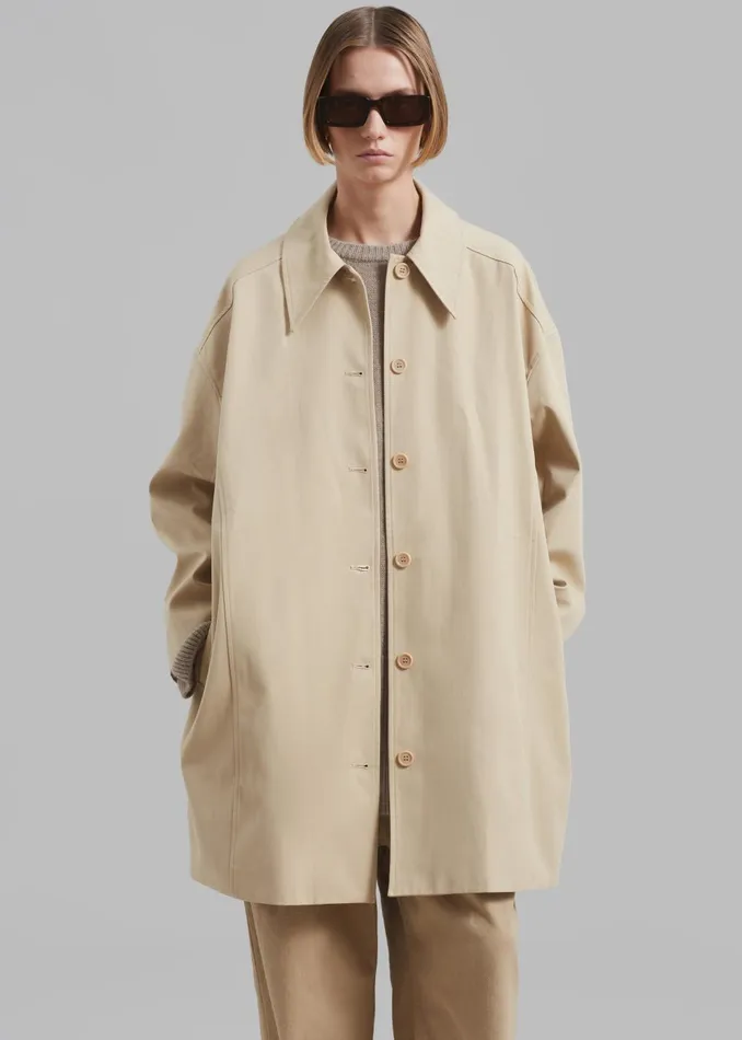 Women Stevie Peacoat 8211 Beige The Frankie Shop Outerwear