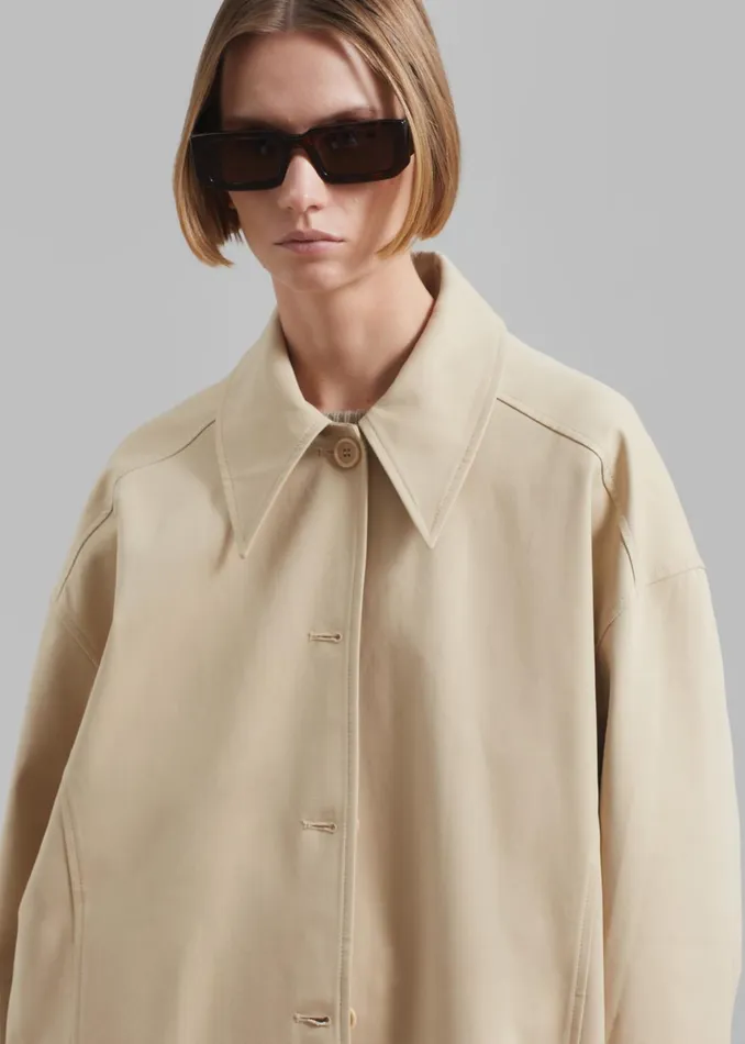 Women Stevie Peacoat 8211 Beige The Frankie Shop Outerwear