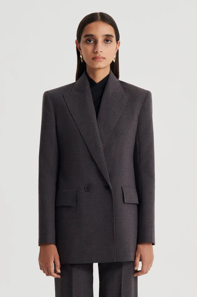 Women STRIPE TAILORED JACKET GREY Jackets Scanlan Theodore Women STRIPE TAILORED JACKET GREY Jackets Scanlan Theodore
