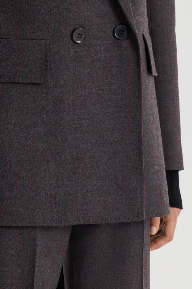 Women STRIPE TAILORED JACKET GREY Jackets Scanlan Theodore Women STRIPE TAILORED JACKET GREY Jackets Scanlan Theodore