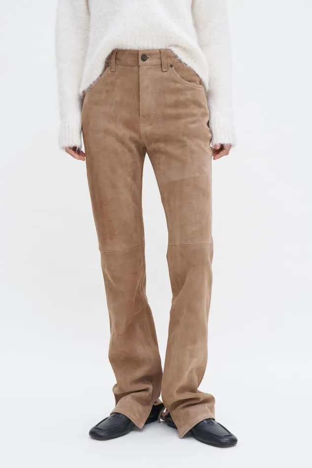 Women Suede Five Pocket Trousers Cognac Brown Filippa K Trousers