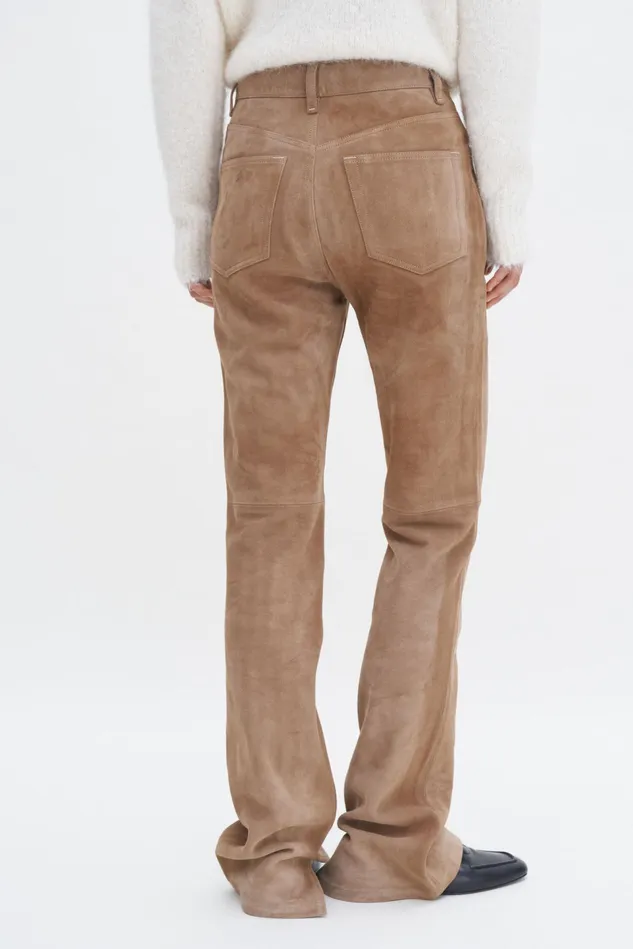 Women Suede Five Pocket Trousers Cognac Brown Filippa K Trousers