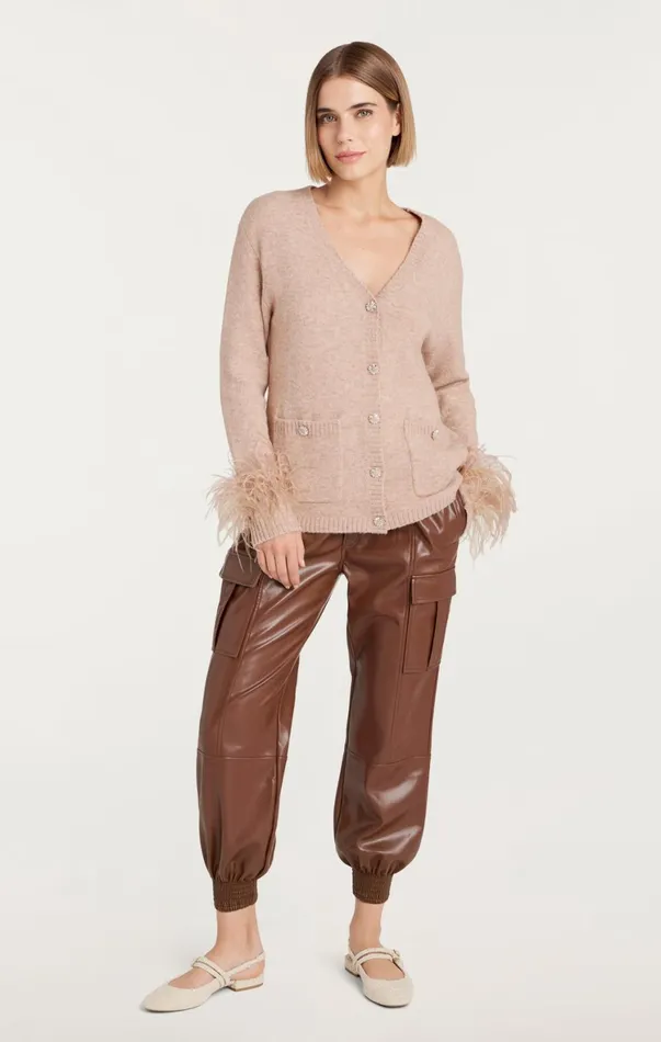 Women Sweaters and Knits Cinq Sept Dreama Marnie Cardigan Oatmeal Multi