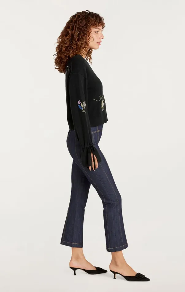Women Sweaters and Knits Cinq Sept Heritage Patch Tasha Pullover Black Multi