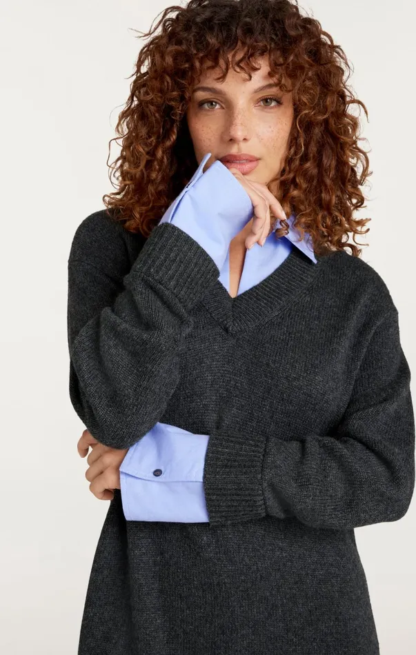 Women Sweaters and Knits Cinq Sept Santina Dress Charcoalraincloud