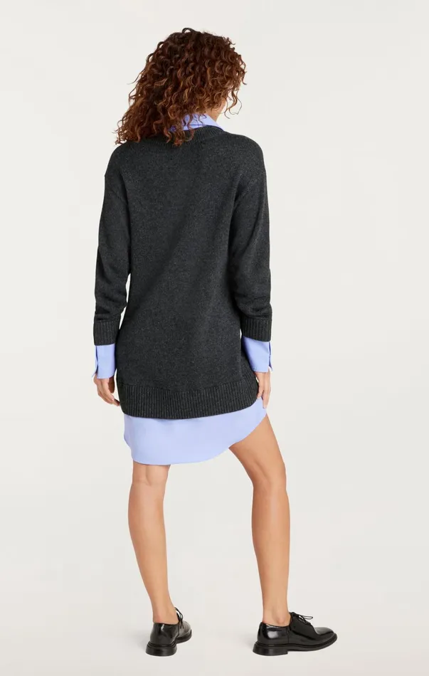 Women Sweaters and Knits Cinq Sept Santina Dress Charcoalraincloud