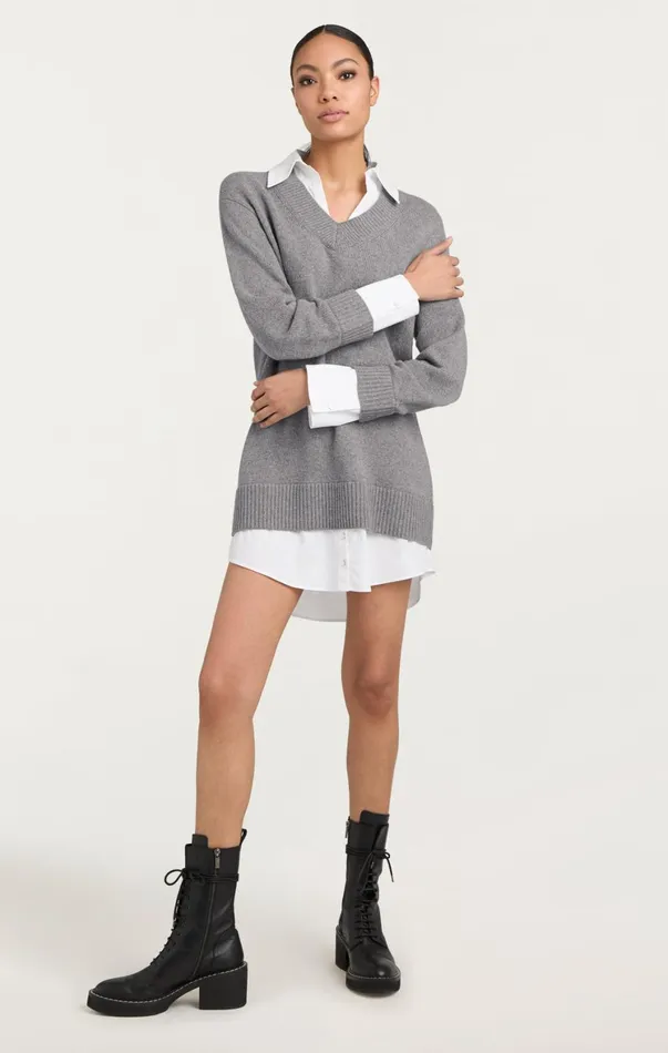 Women Sweaters and Knits Cinq Sept Santina Dress Heather Greywhite