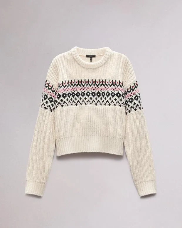 Women Sweaters and Sweatshirts Rag and Bone Leigh Fair Isle Sweater Ivory
