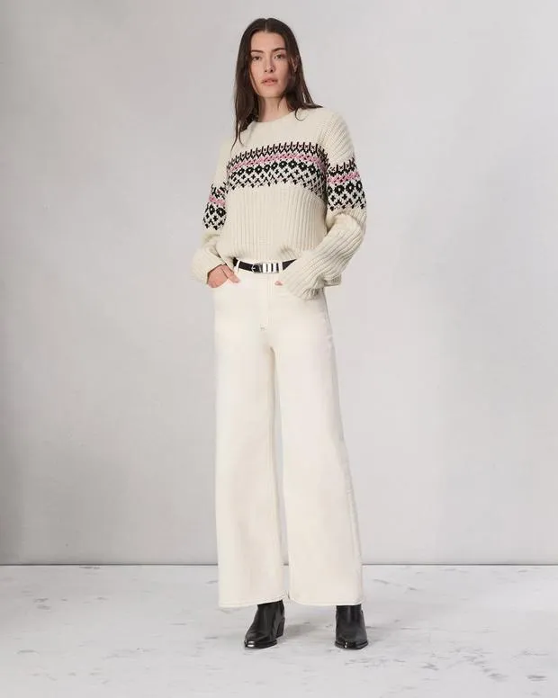 Women Sweaters and Sweatshirts Rag and Bone Leigh Fair Isle Sweater Ivory