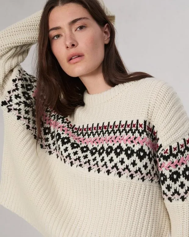 Women Sweaters and Sweatshirts Rag and Bone Leigh Fair Isle Sweater Ivory