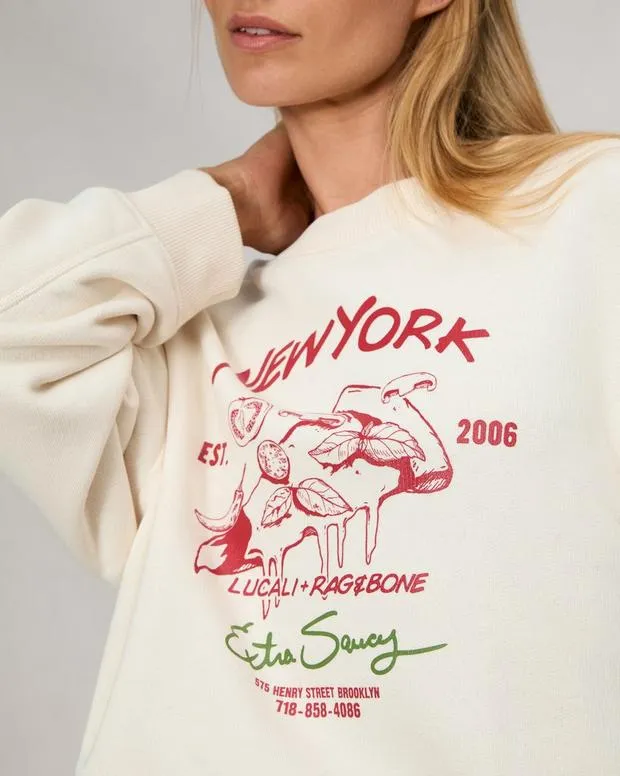 Women Sweaters and Sweatshirts Rag and Bone Lucali Vintage Terry Sweatshirt Off White