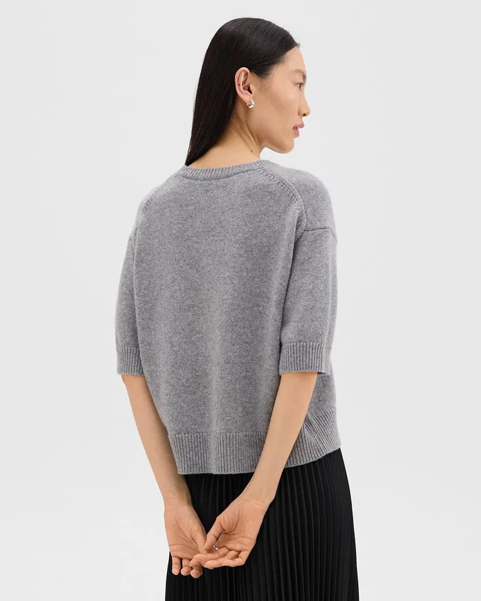 Women Sweaters Cardigans Theory Cropped Tee In Cashmere Husky