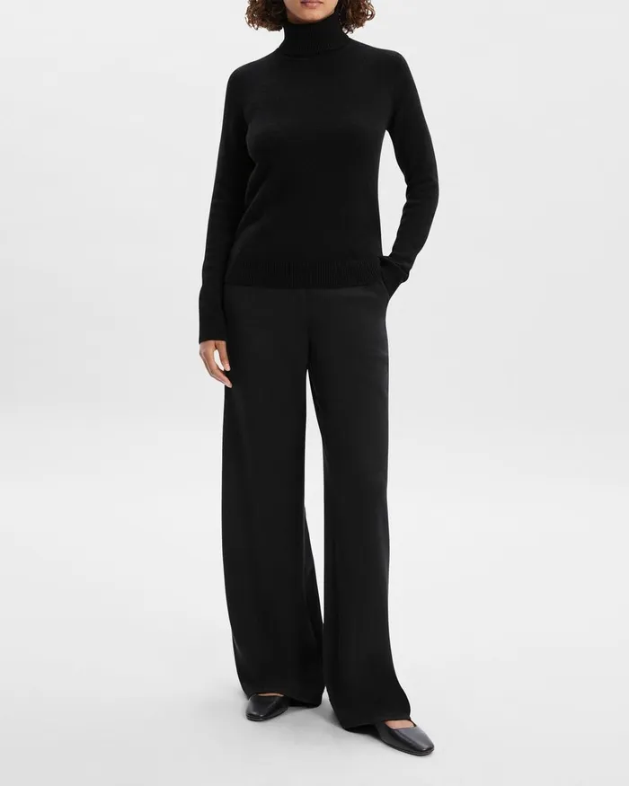 Women Sweaters Cardigans Theory Turtleneck Sweater In Cashmere Black