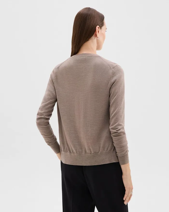Women Sweaters Cardigans Theory VNeck Cardigan In Regal Wool Light Cinder
