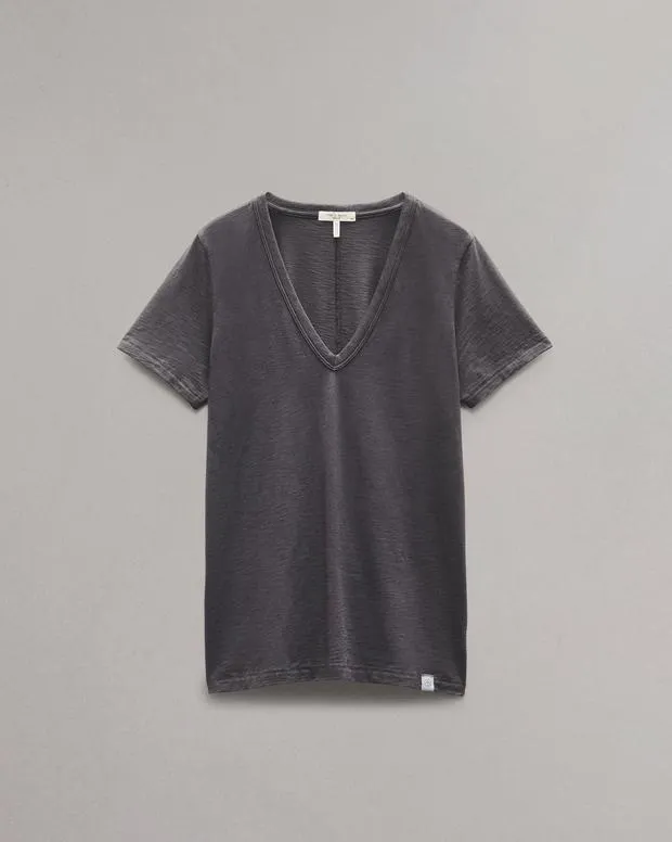 Women TShirts Rag and Bone The Slub Vee Greystone