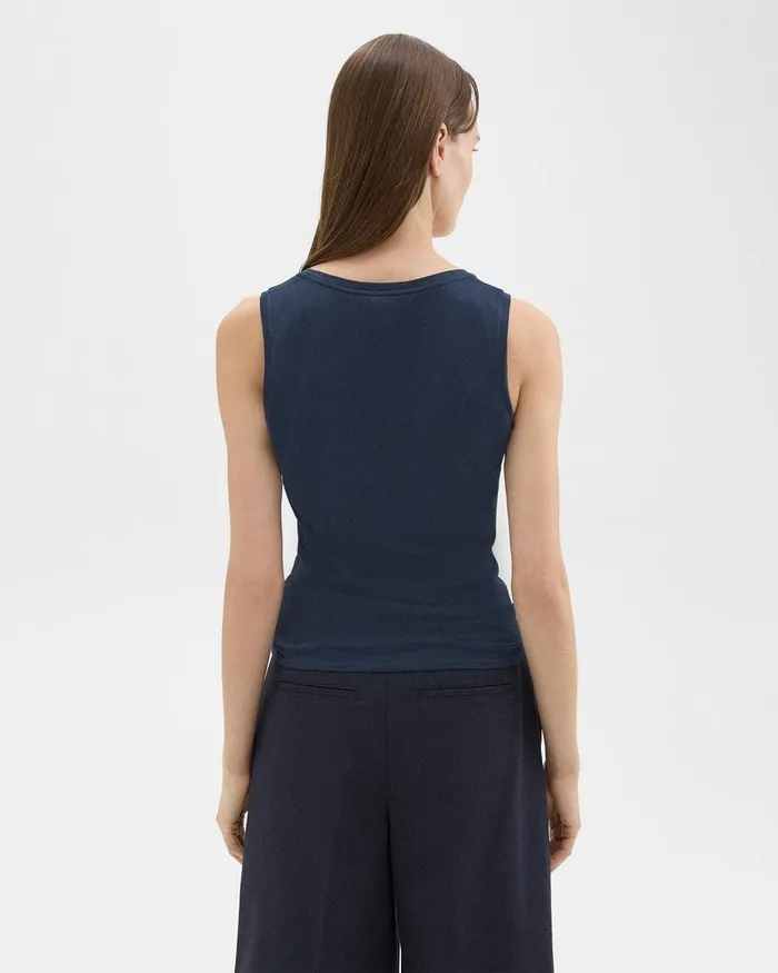 Women TShirts Tank Tops Theory Tiny Tank In Organic Cotton Nocturne Navy