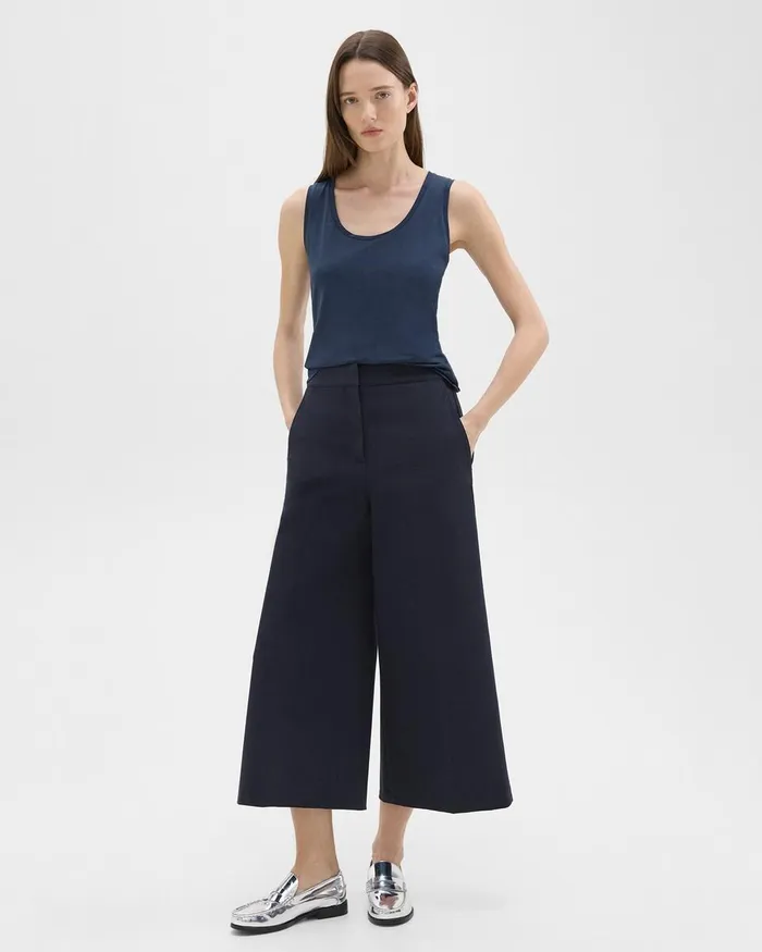Women TShirts Tank Tops Theory Tiny Tank In Organic Cotton Nocturne Navy