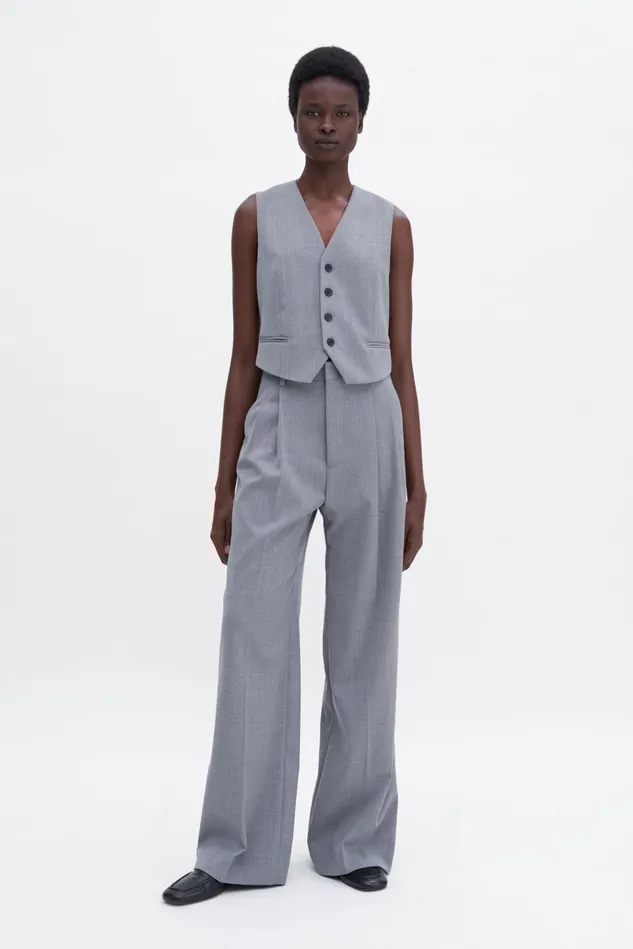 Women Tailored Vest Grey Melange Filippa K Blazers