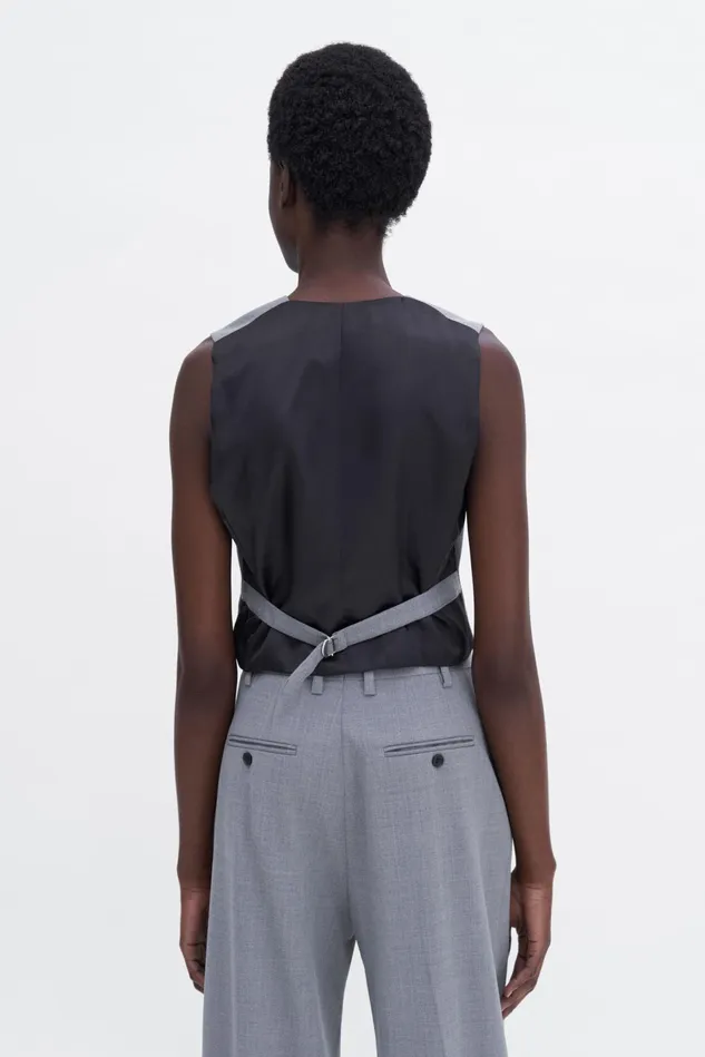 Women Tailored Vest Grey Melange Filippa K Blazers