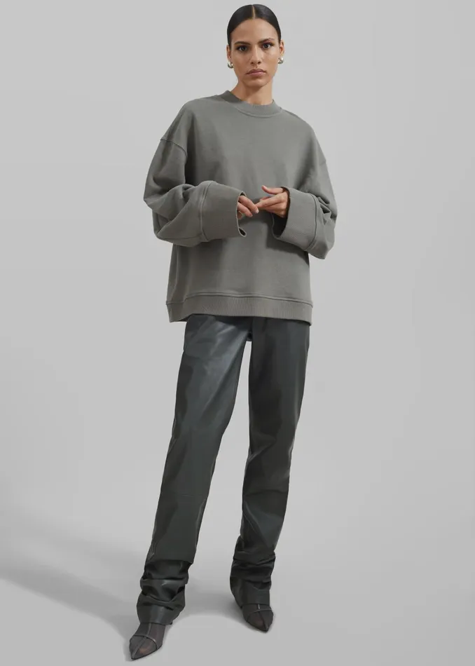 Women Talia Sweatshirt 8211 Light Khaki The Frankie Shop Tops