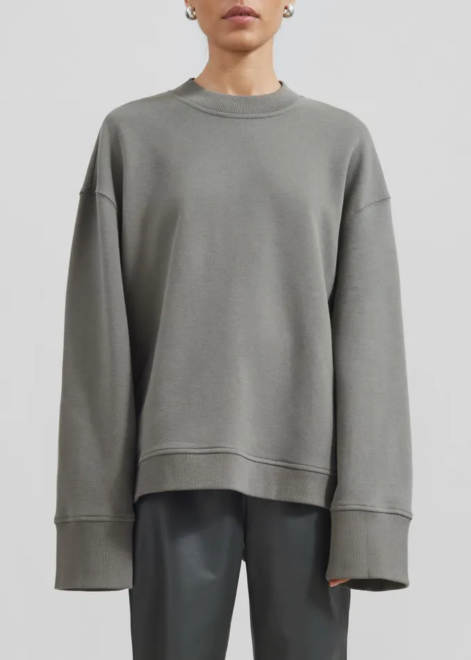 Women Talia Sweatshirt 8211 Light Khaki The Frankie Shop Tops