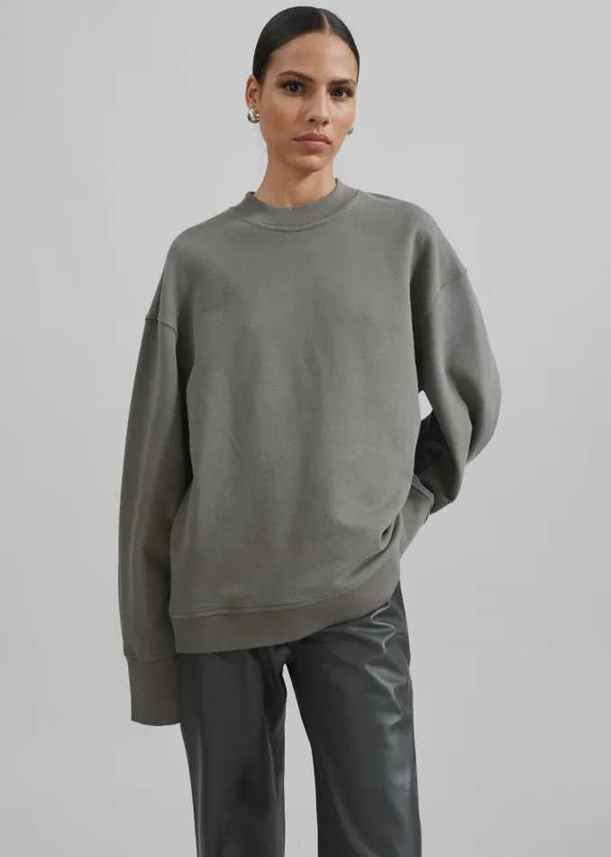 Women Talia Sweatshirt 8211 Light Khaki The Frankie Shop Tops